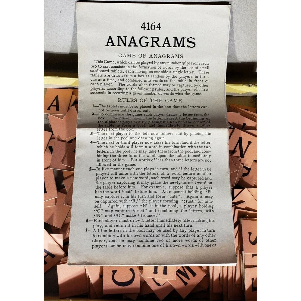 Antique Games: 1900/01 Ideal Sectional Animals & Anagrams by Milton Bradley Co.